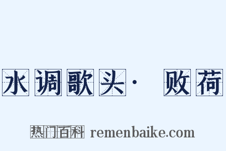 水调歌头·败荷是什么意思的图片